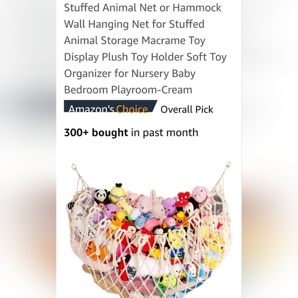 Stuffed Animal Net or Hammock Wall Hanging Net - Picture 1 of 2